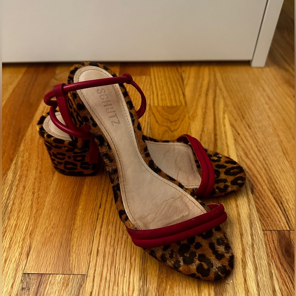 Schutz Leopard Print Sandal